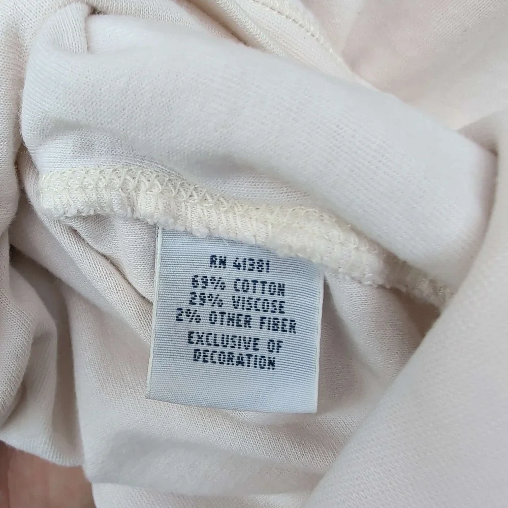 Polo Ralph Lauren Quarter Zip Pullover Mens Medium Cream Off-White Cotton Blend